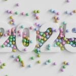 New Year holidays event background, 2025 numbers